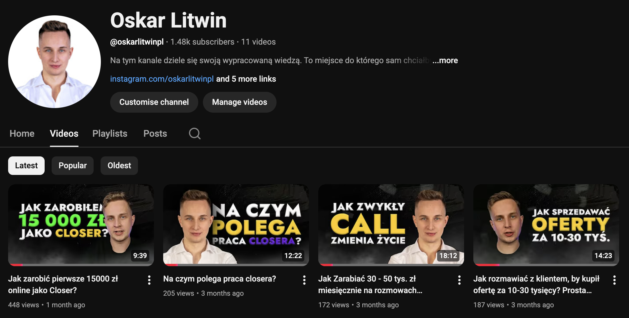 YouTube Oskar Litwin